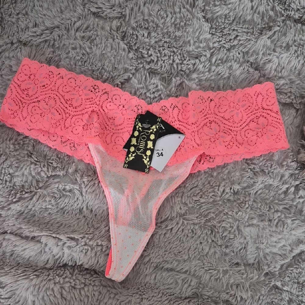 Lace Trim Pink Panties